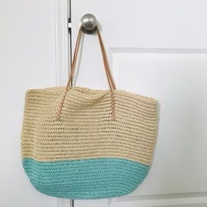 Merona Straw Crochet Beach Tote